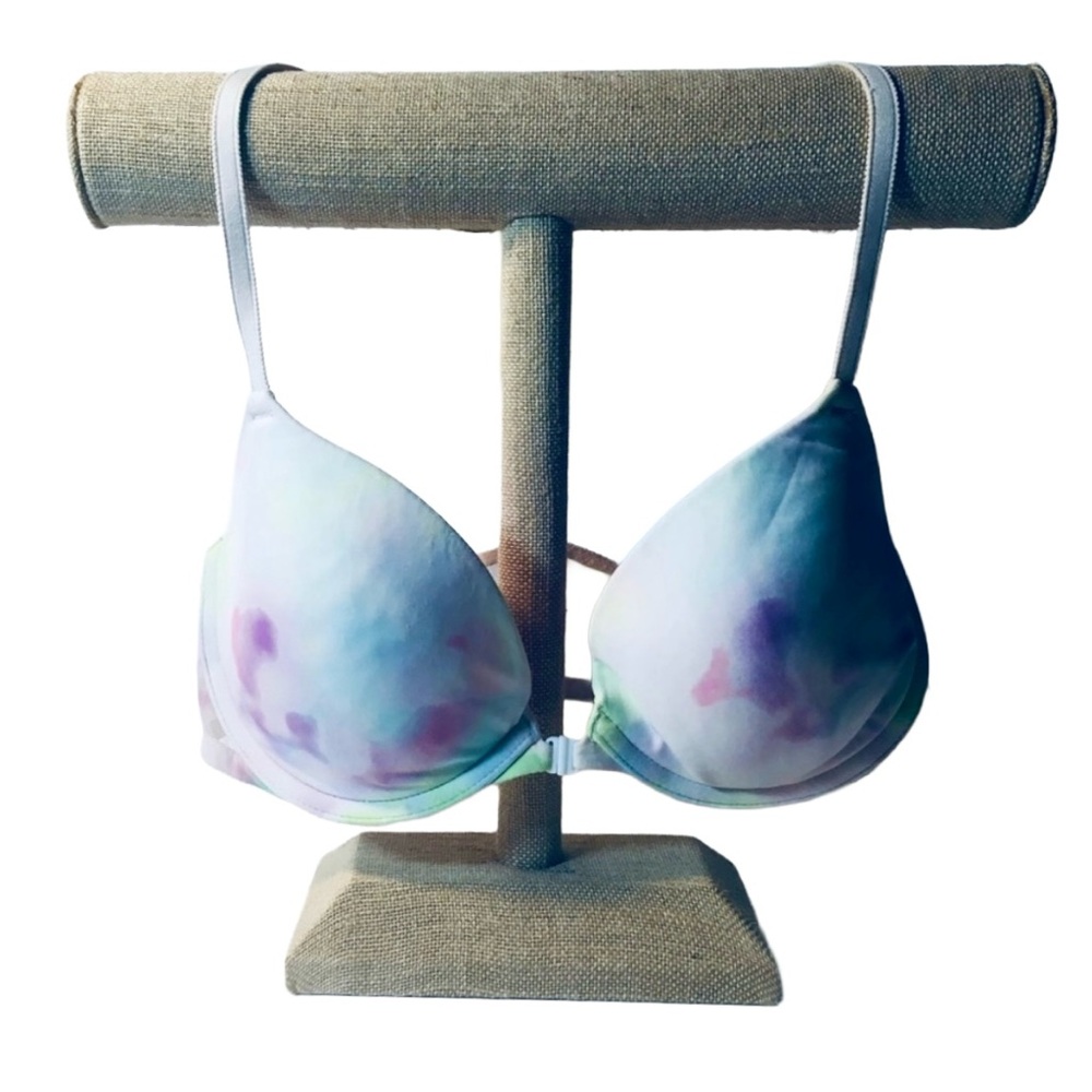 Victorias Secret PINK Neon Pastel Tie Dye Wear Everywhere Demi Racerback Bra 32C